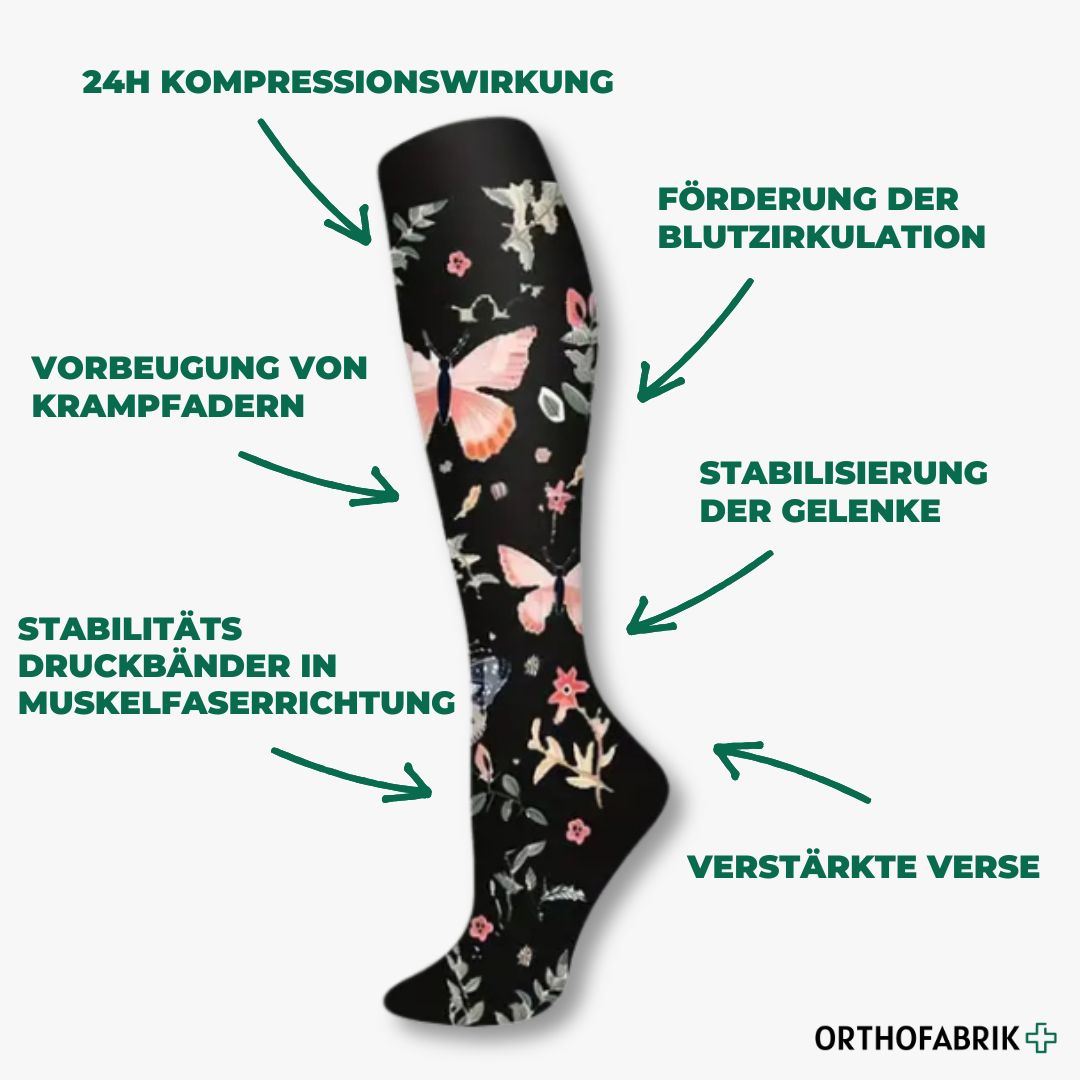 Kompressionsstrümpfe Flower New